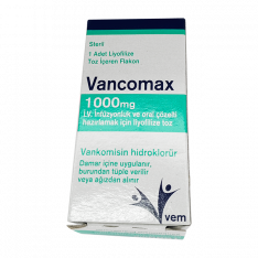 Ванкомицин Турция! Ванкомакс 1000 мг (1г) порошок лиофил. для приг. р-ра для в/в инъекц. №1